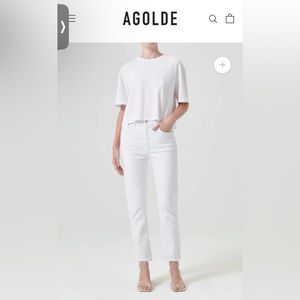 Agolde white cropped jean